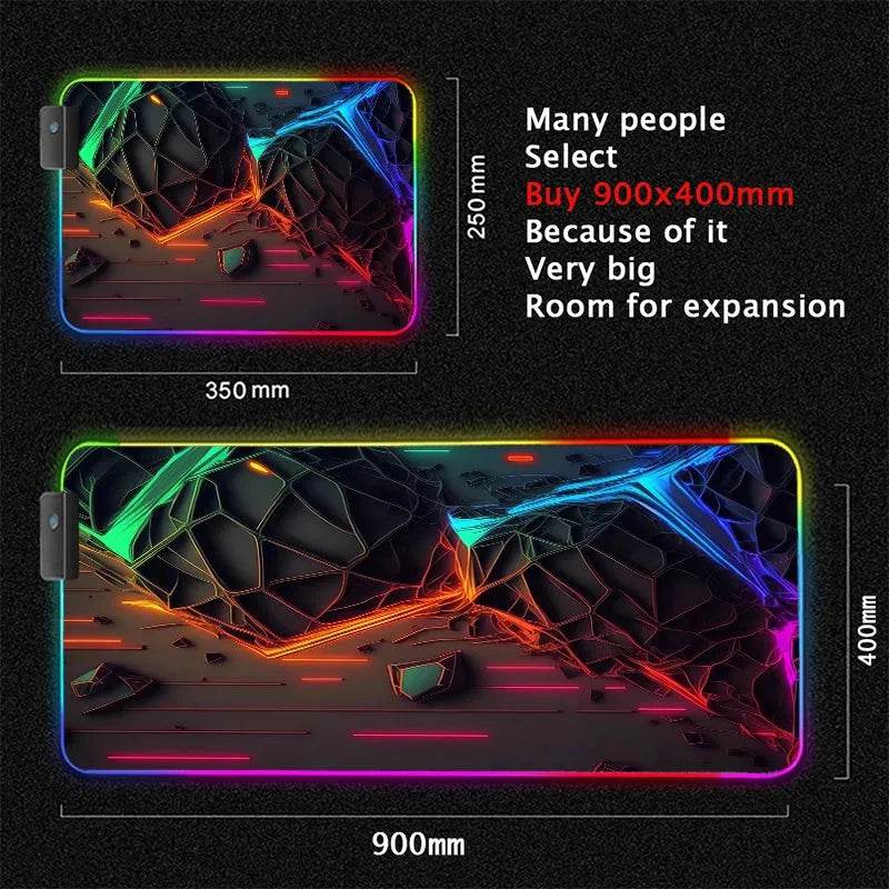 PrismPulse XXL RGB Geometry Mouse Pad Eco 2025 - Iron Phoenix GHG