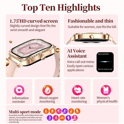 Smart Watch - Eco ChiBear 1.75" IP68 Fitness - Iron Phoenix GHG