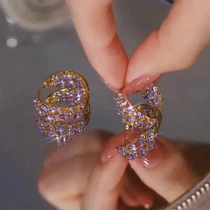 Drop Earrings - Eco MOONBIFFY Heart Zircon Luxury - Iron Phoenix GHG
