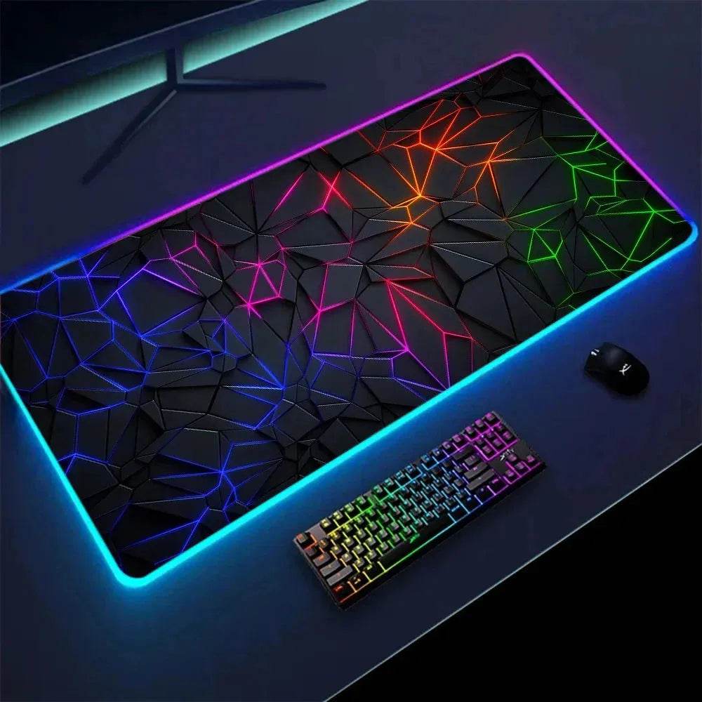 PrismPulse XXL RGB Geometry Mouse Pad Eco 2025 - Iron Phoenix GHG