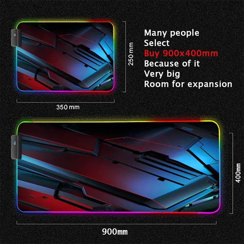 PrismPulse XXL RGB Geometry Mouse Pad Eco 2025 - Iron Phoenix GHG