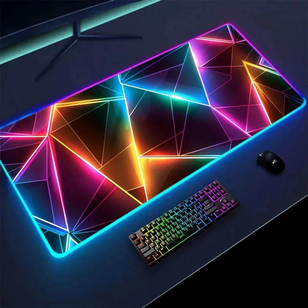 PrismPulse XXL RGB Geometry Mouse Pad Eco 2025 - Iron Phoenix GHG