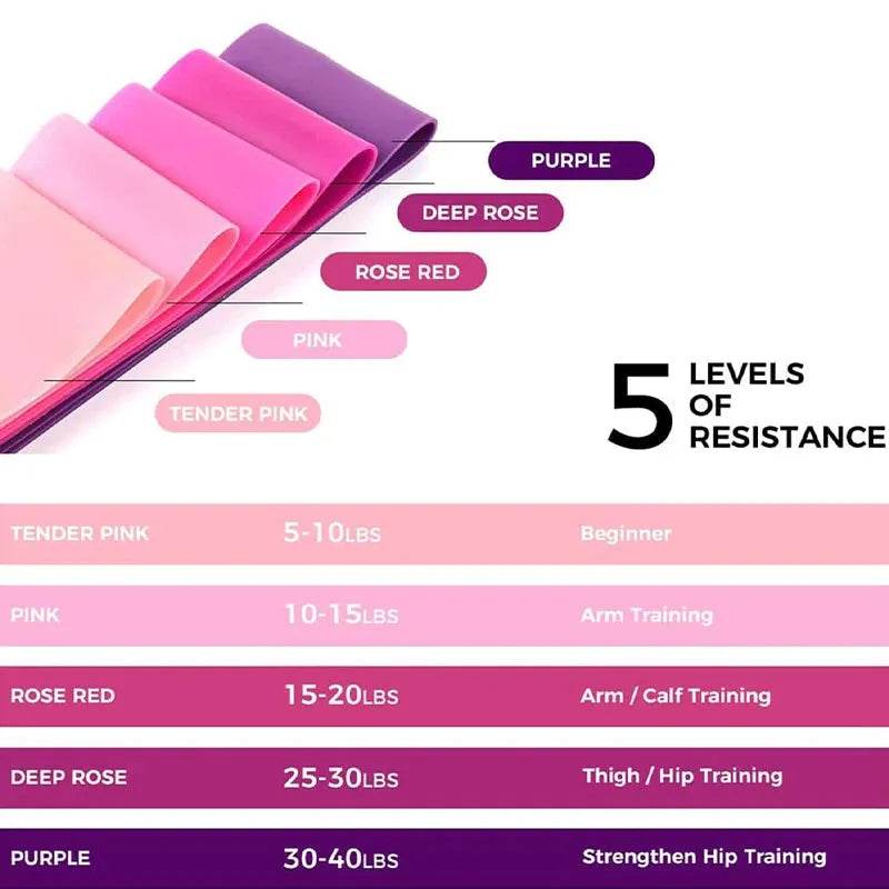 Resistance Band Set 5 Levels (by FitFlex) Eco 2025 - Iron Phoenix GHG