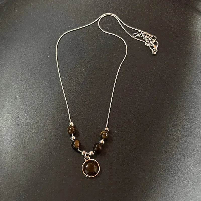 Vintage Leather Stone Pendant - Iron Phoenix GHG