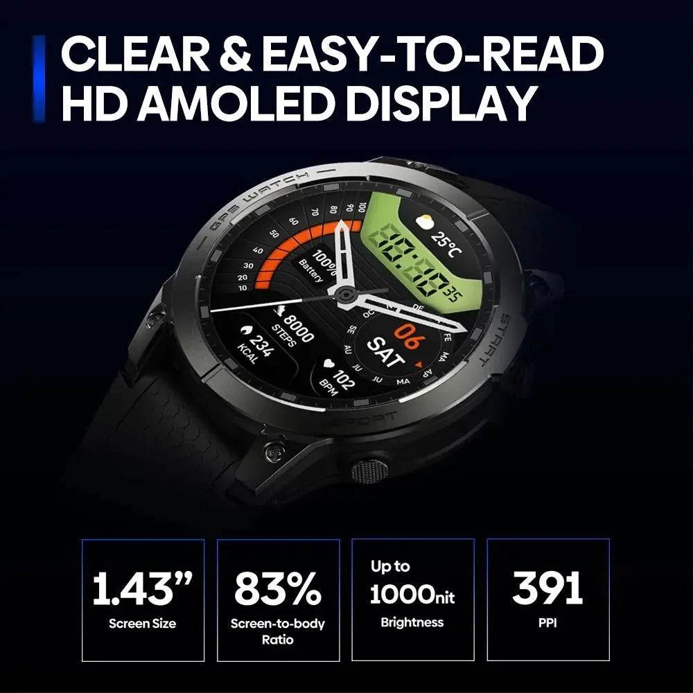 Smart Watch - Eco Zeblaze Stratos 3 Pro GPS - Iron Phoenix GHG