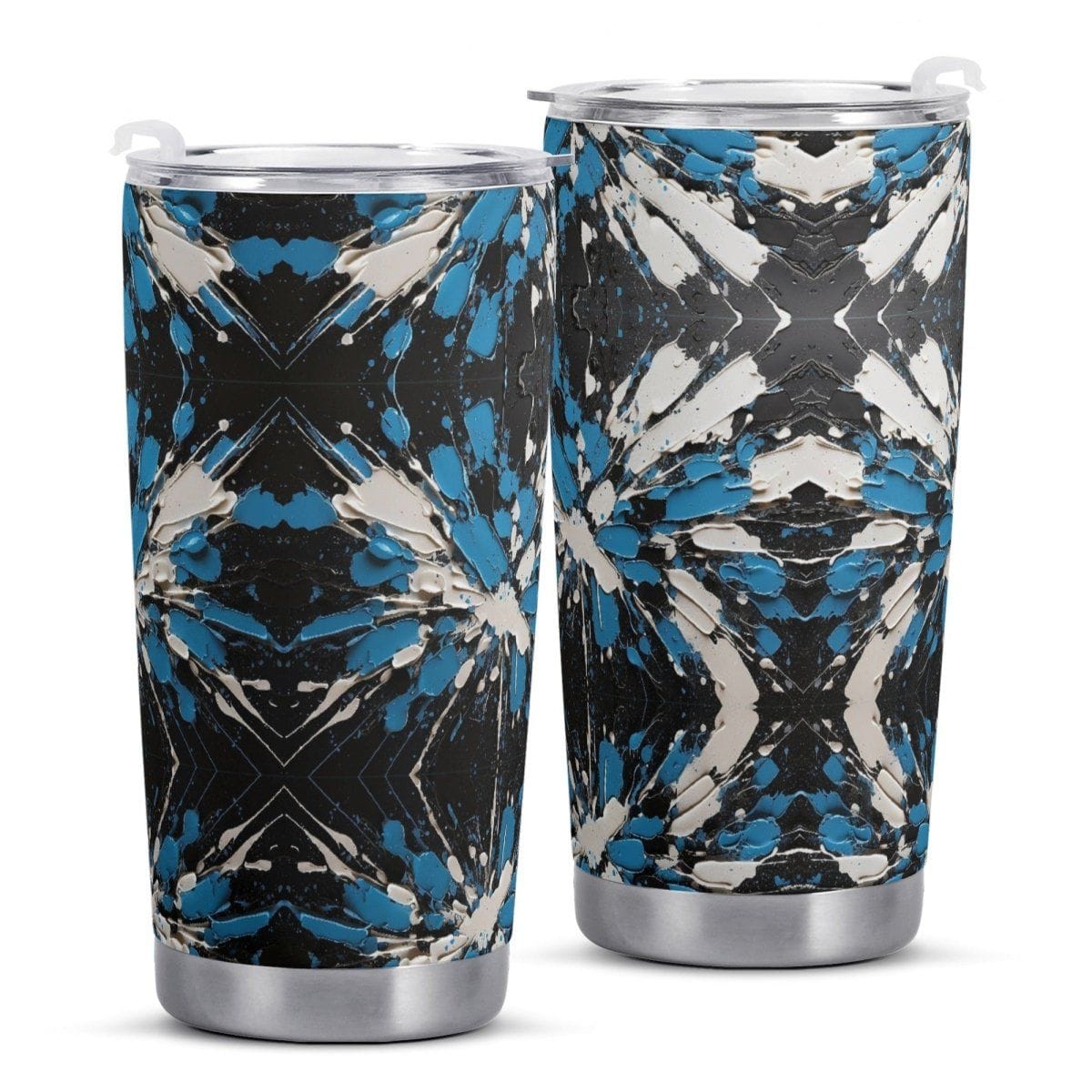 Sapphire Noir Patterned Car Cup- On-the-Go Sipping - Iron Phoenix GHG