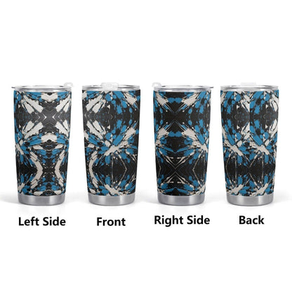 Sapphire Noir Patterned Car Cup- On-the-Go Sipping - Iron Phoenix GHG