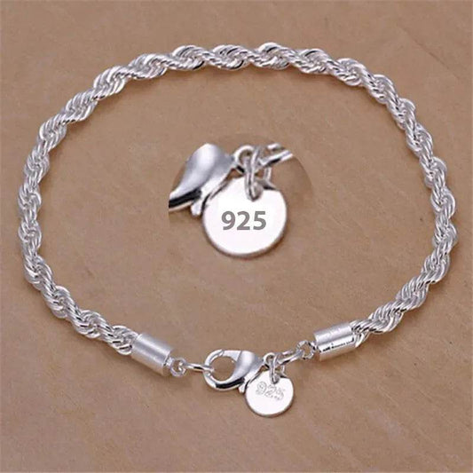 925 Sterling Silver Rope Bracelet 4mm (by SilverTwist) Eco 2025 - Iron Phoenix GHG