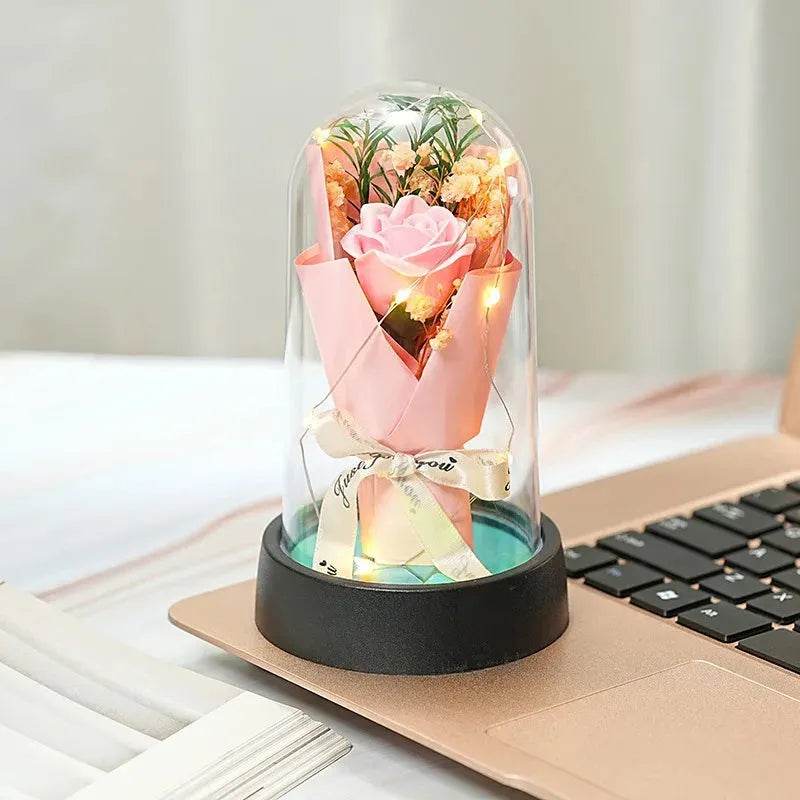 Everlasting Rose LED Plastic Dome Flowers Iron Phoenix GHG 2025 - Iron Phoenix GHG