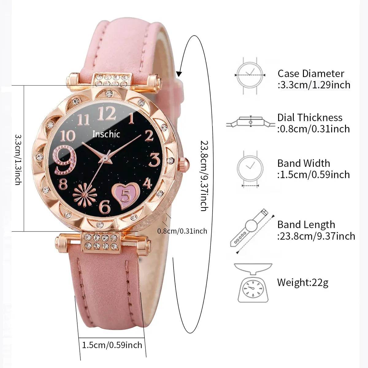 Heart Leather Watch Set Box not included - Iron Phoenix GHG