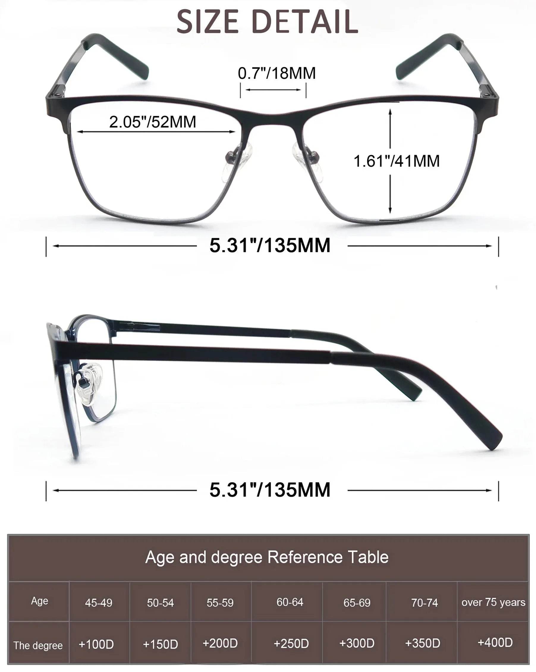 Blue Light Reading Glasses Diopter (by MODFANS) Eco 2025 - Iron Phoenix GHG