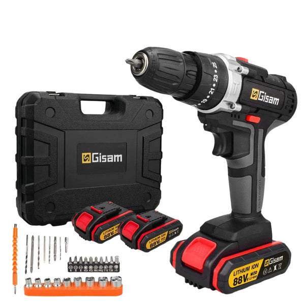 18V Cordless Impact Drill - Rechargeable Electric Screwdriver with Drill Bits - Iron Phoenix GHG