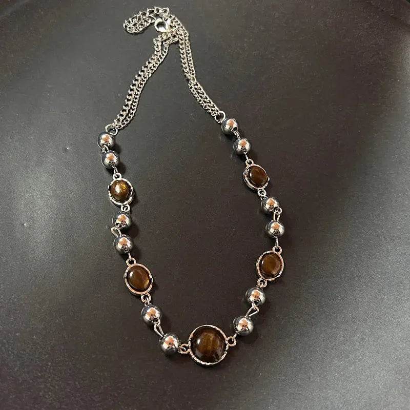 Vintage Leather Stone Pendant - Iron Phoenix GHG