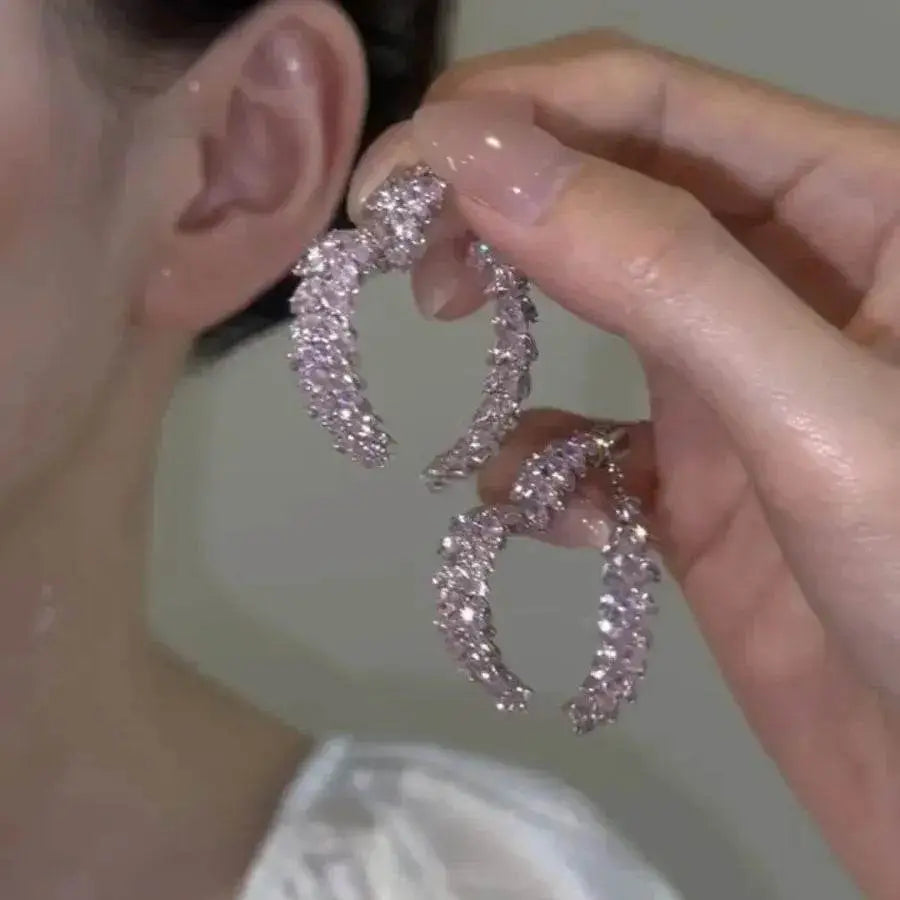 Drop Earrings - Eco MOONBIFFY Heart Zircon Luxury - Iron Phoenix GHG