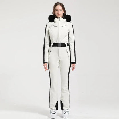 GSOU SNOW One-piece Ski Suit Women Thickening Snowboard Female Overalls Winter Windproof Waterproof Breathable Clothing Skiing - Iron Phoenix GHG