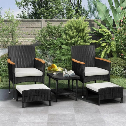 Patio Furniture Set 5PC Wicker - Iron Phoenix GHG