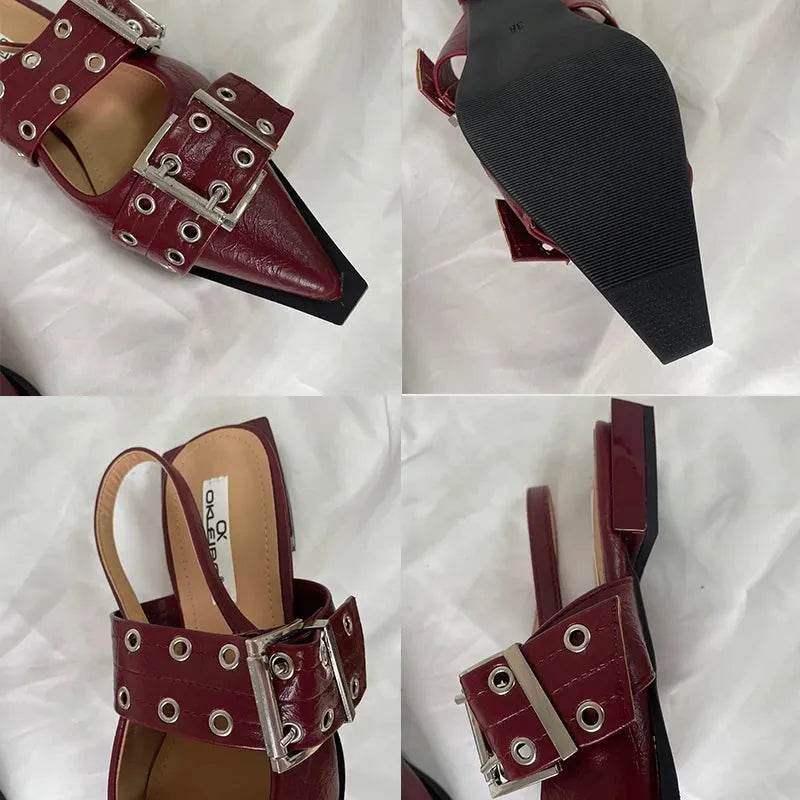 New Women Sandals Shoes Pointed Toe 2025 Spring Fashion Shallow Footwear Slingbacks Ladies Sandals Flats Shoes Big size - Iron Phoenix GHG
