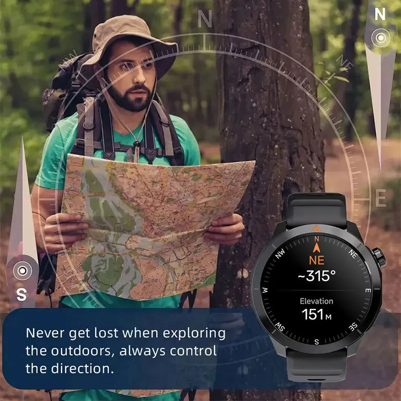 Smart Watch - Eco NORTH EDGE 1.43" GPS AMOLED - Iron Phoenix GHG