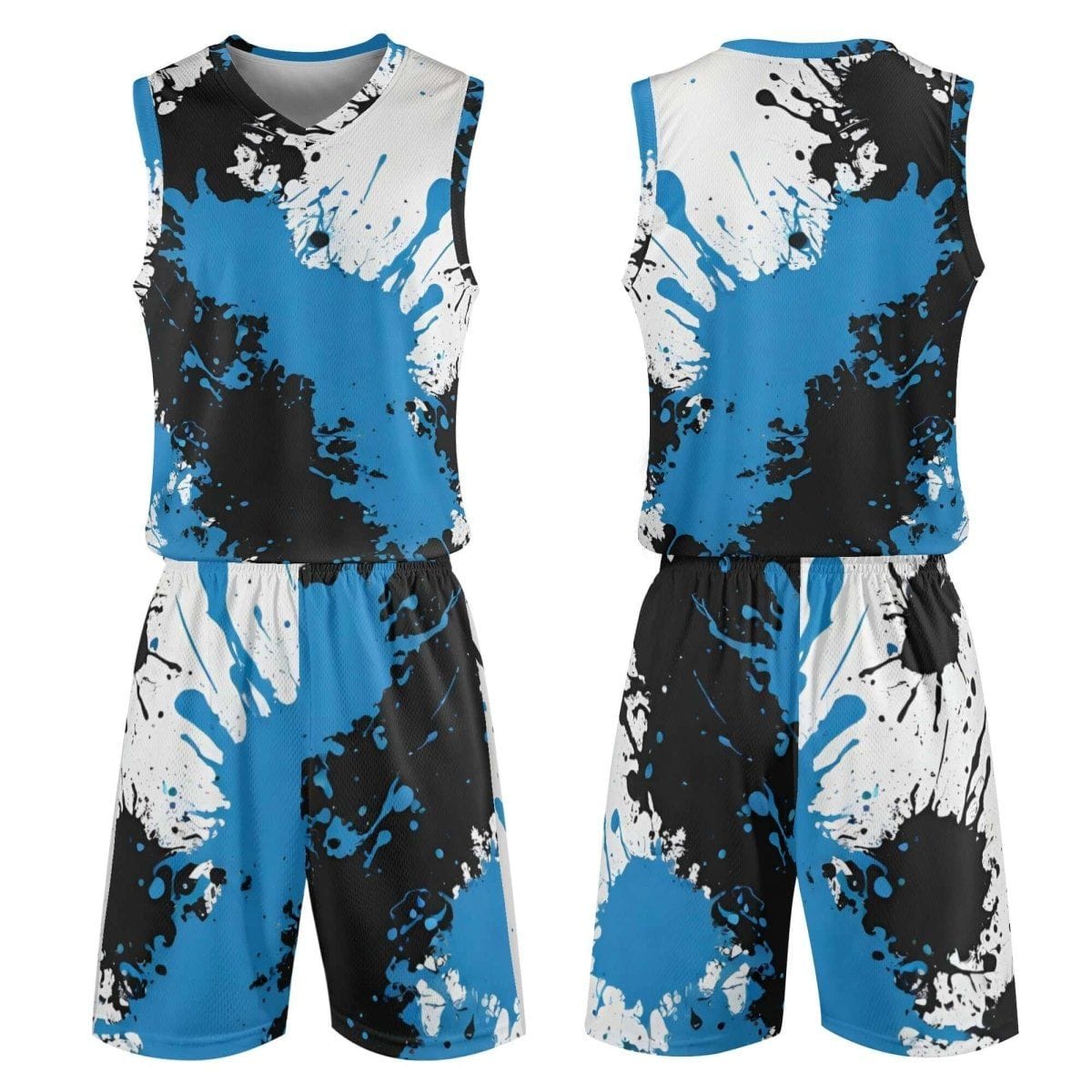 Splash Score: Paint Blot Basketball Jersey & Shorts Set - Artful Comfort for Gaming and Sports - Iron Phoenix GHG