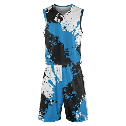 Splash Score: Paint Blot Basketball Jersey & Shorts Set - Artful Comfort for Gaming and Sports - Iron Phoenix GHG