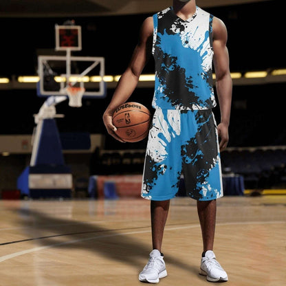 Splash Score: Paint Blot Basketball Jersey & Shorts Set - Artful Comfort for Gaming and Sports - Iron Phoenix GHG