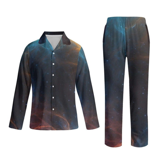 Stellar Streamer: Celestial Notch Collar Gaming Loungewear - Long-Sleeve Pajama Set - Iron Phoenix GHG