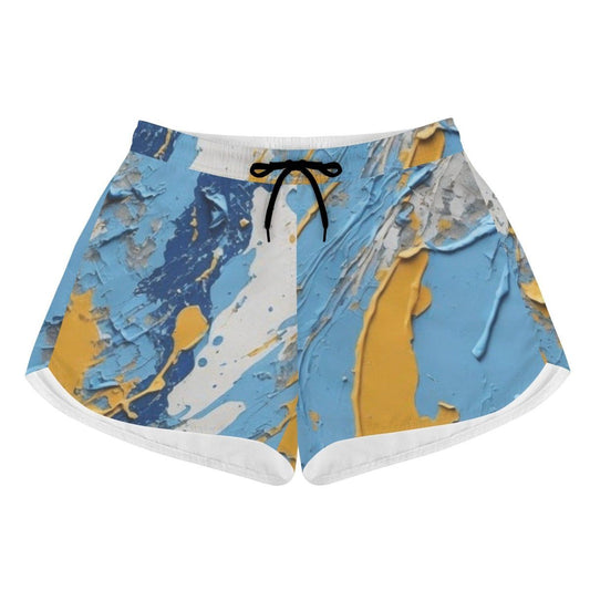 Stream-Ready Womens Beach Shorts Colorful Paint Splatter Design  Influencer Approved - Iron Phoenix GHG