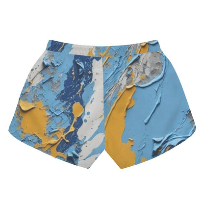 Stream-Ready Womens Beach Shorts Colorful Paint Splatter Design  Influencer Approved - Iron Phoenix GHG