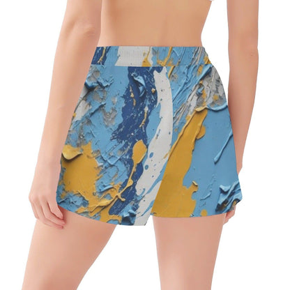 Stream-Ready Womens Beach Shorts Colorful Paint Splatter Design  Influencer Approved - Iron Phoenix GHG