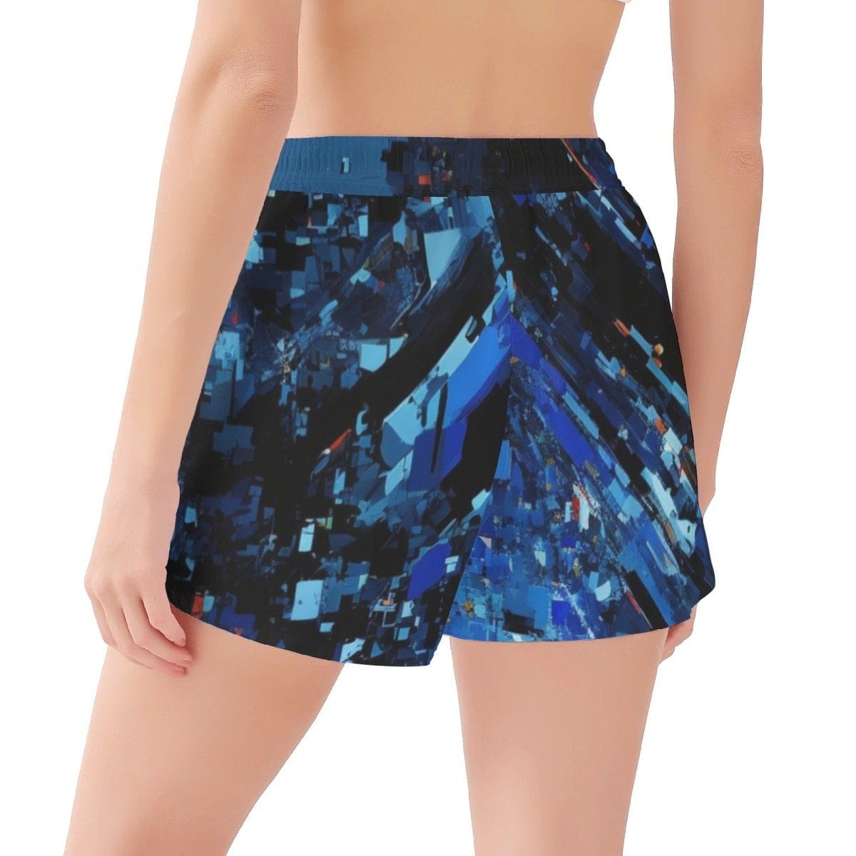 Streamlined and Stylish Womens Crystal Beach Shorts - Influencer and Streamer Approved  Print Design - Iron Phoenix GHG