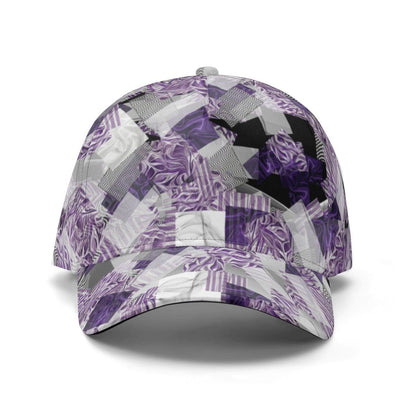 Stylish Lilac and Purple All-over Print Baseball Cap with Black Accents - Perfect for Any Outfit - Iron Phoenix GHG