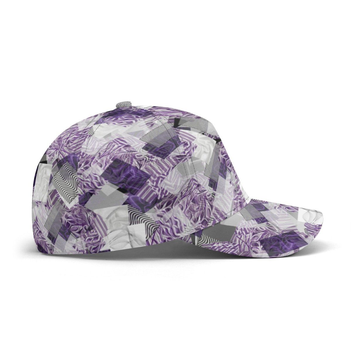 Stylish Lilac and Purple All-over Print Baseball Cap with Black Accents - Perfect for Any Outfit - Iron Phoenix GHG