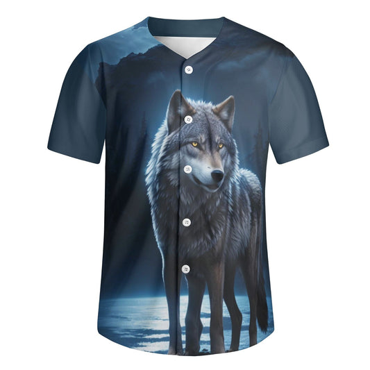 Stylish Mens Wolf Baseball Jersey - Lightweight and Sleek Design - Iron Phoenix GHG