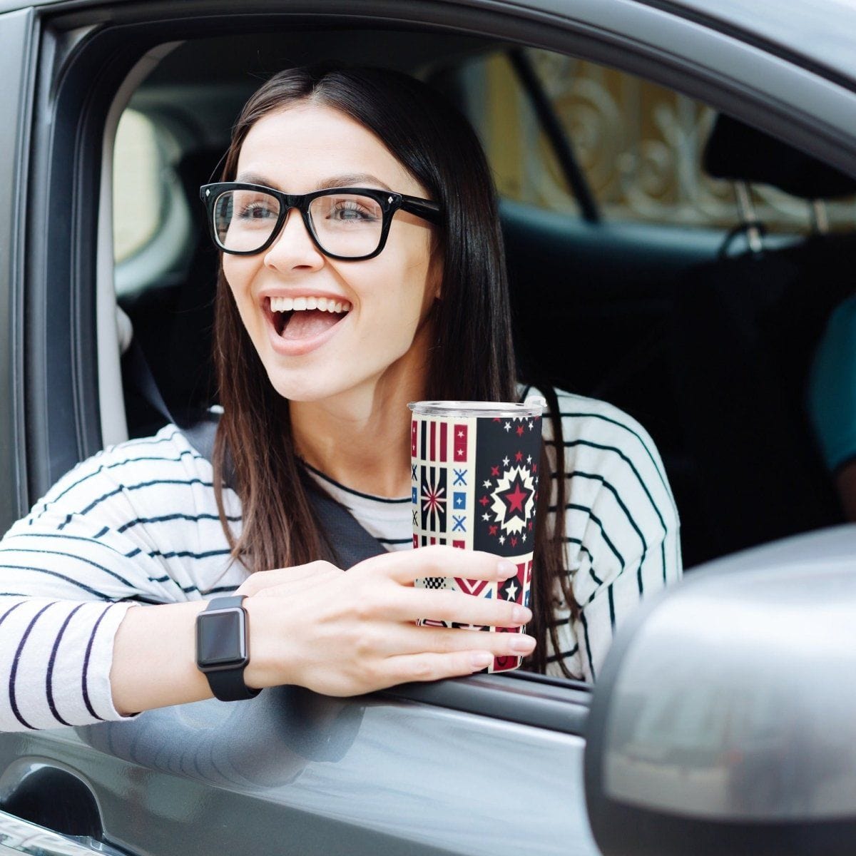 Stylish Printed Car Cup - Perfect for On-The-Go Sipping - Iron Phoenix GHG