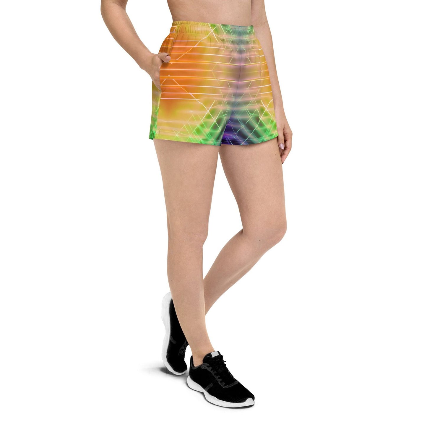 Stylish Purple and Yellow Womens Shorts - Eco-Friendly - Iron Phoenix GHG