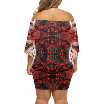 Stylish Red Off the Shoulder Wrap Dress - Perfect for Any Occasion - Iron Phoenix GHG