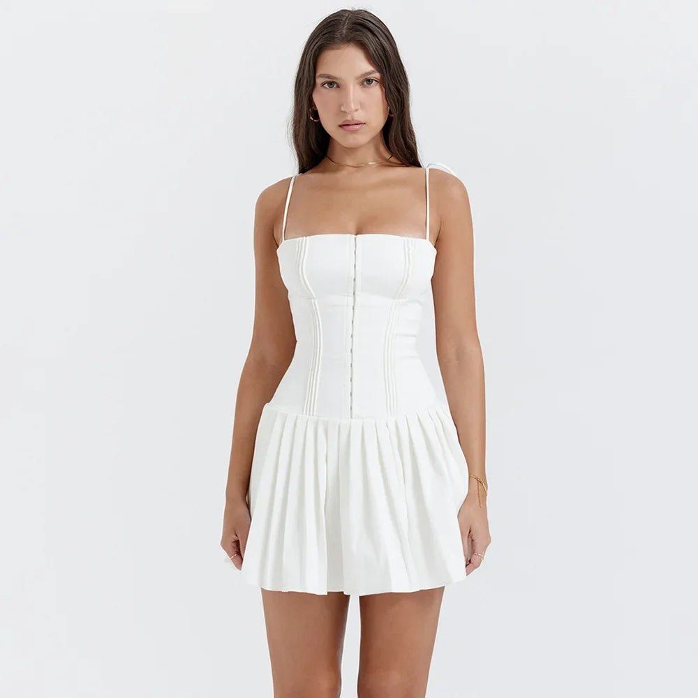 Summer White A-Line Dress - Streaming Chic Choice - Iron Phoenix GHG