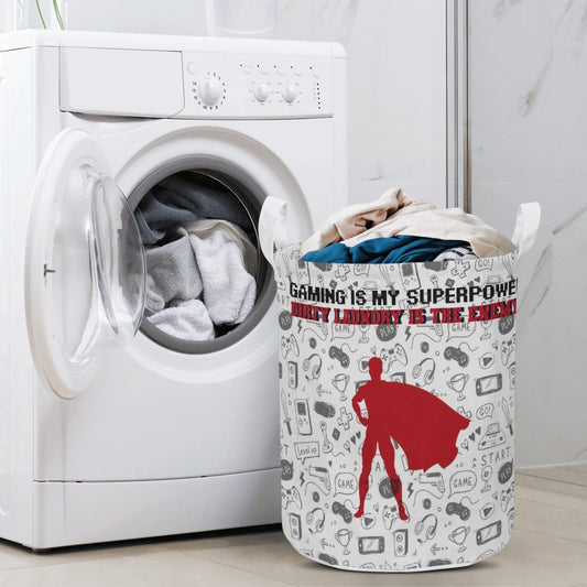 Super hero Laundry basket--Laundry is the enemy Round Laundry Basket - Iron Phoenix GHG