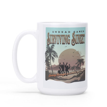 Survival Sunset Mug - 15 oz White Glossy Zombie Inspired Design - Iron Phoenix GHG