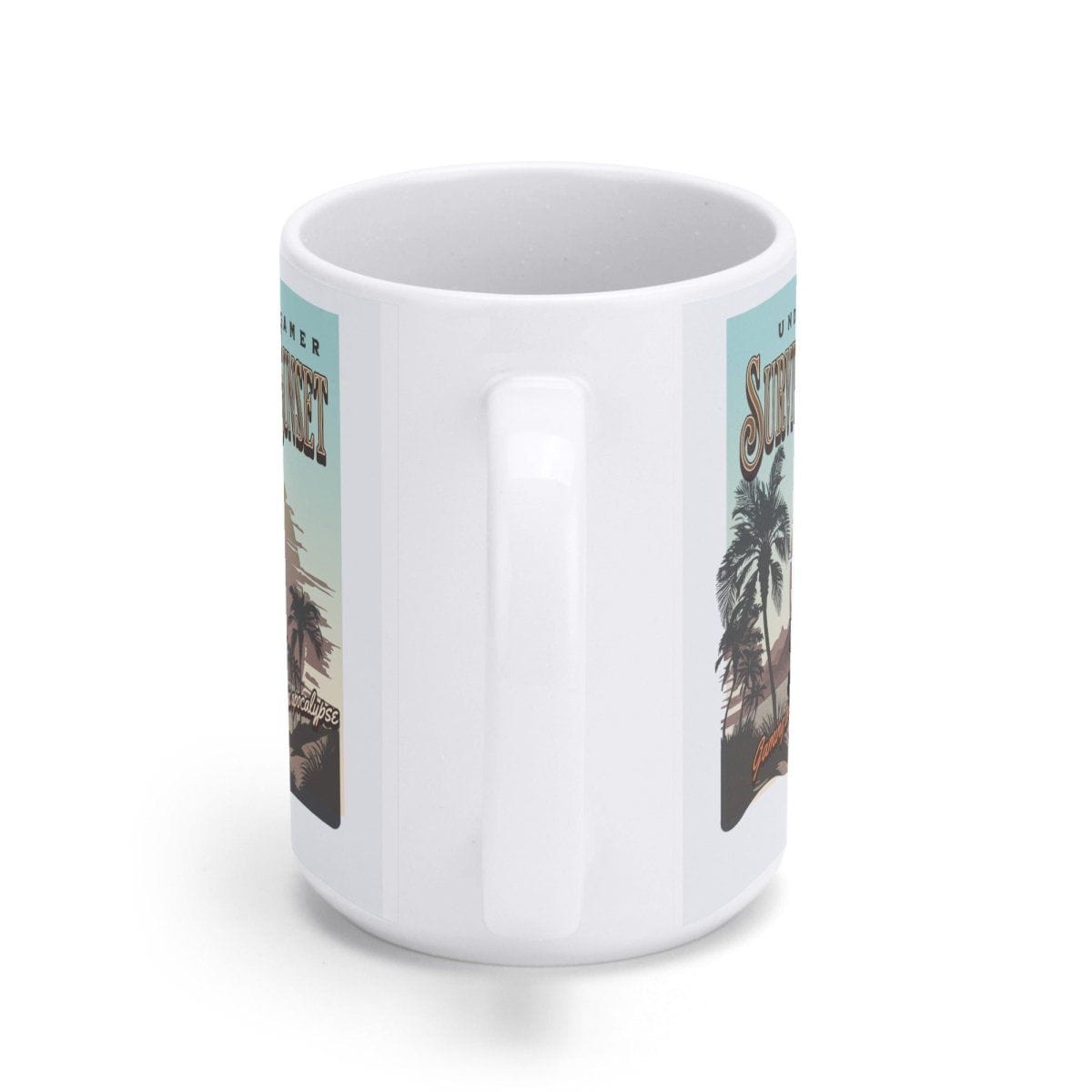 Survival Sunset Mug - 15 oz White Glossy Zombie Inspired Design - Iron Phoenix GHG