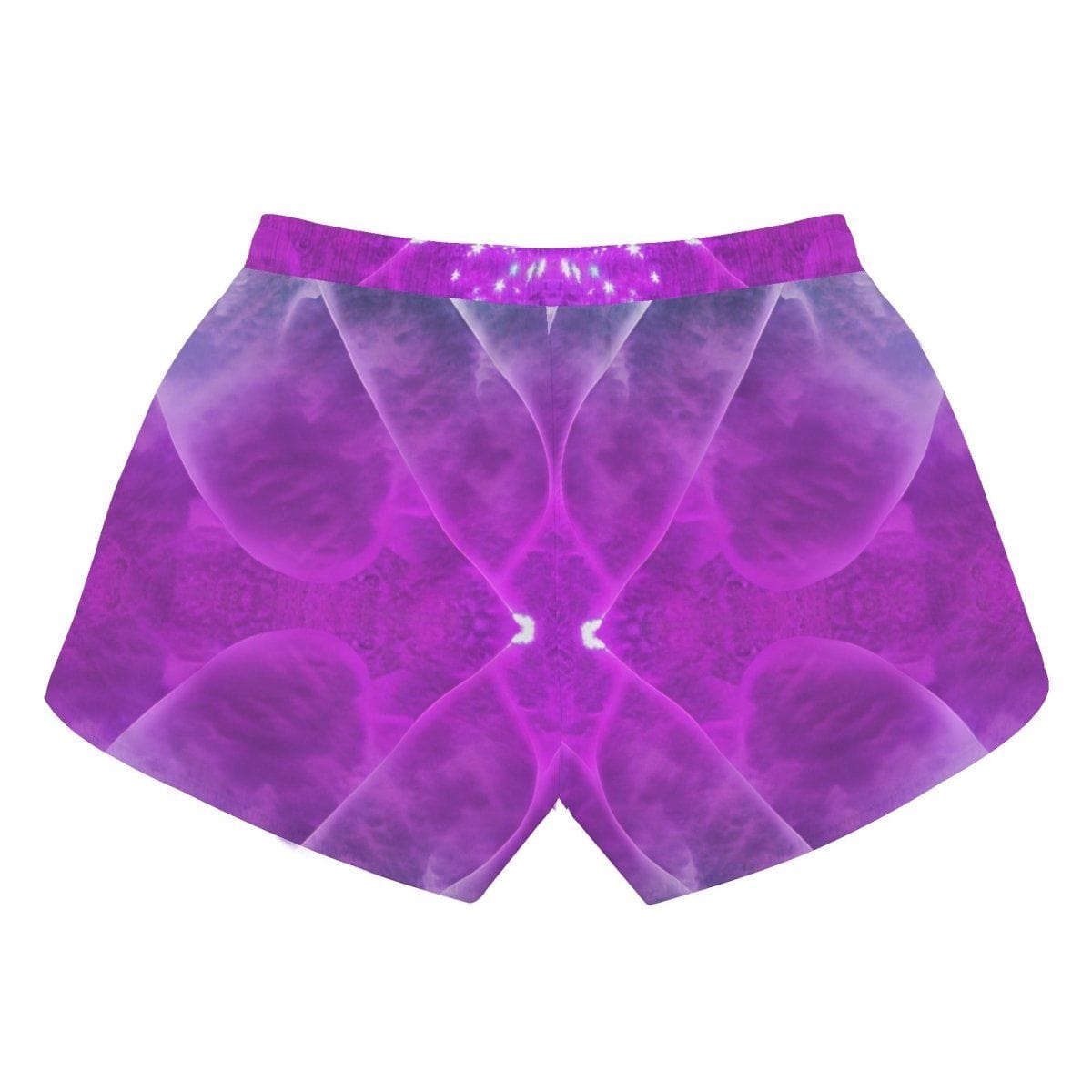 Teal Purple  Print Womens Beach Shorts - Influencer  Streamer Ready Casual  Vibrant - Perfect for the Beach - Iron Phoenix GHG