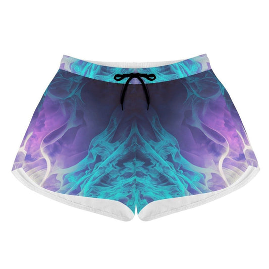 Teal and Purple  Print Beach Shorts for Influencers and Streamers - Iron Phoenix GHG