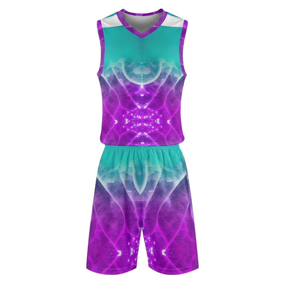 Teal and purple Customize Adult Basketball Sports Uniform Jersey & Shorts - Iron Phoenix GHG