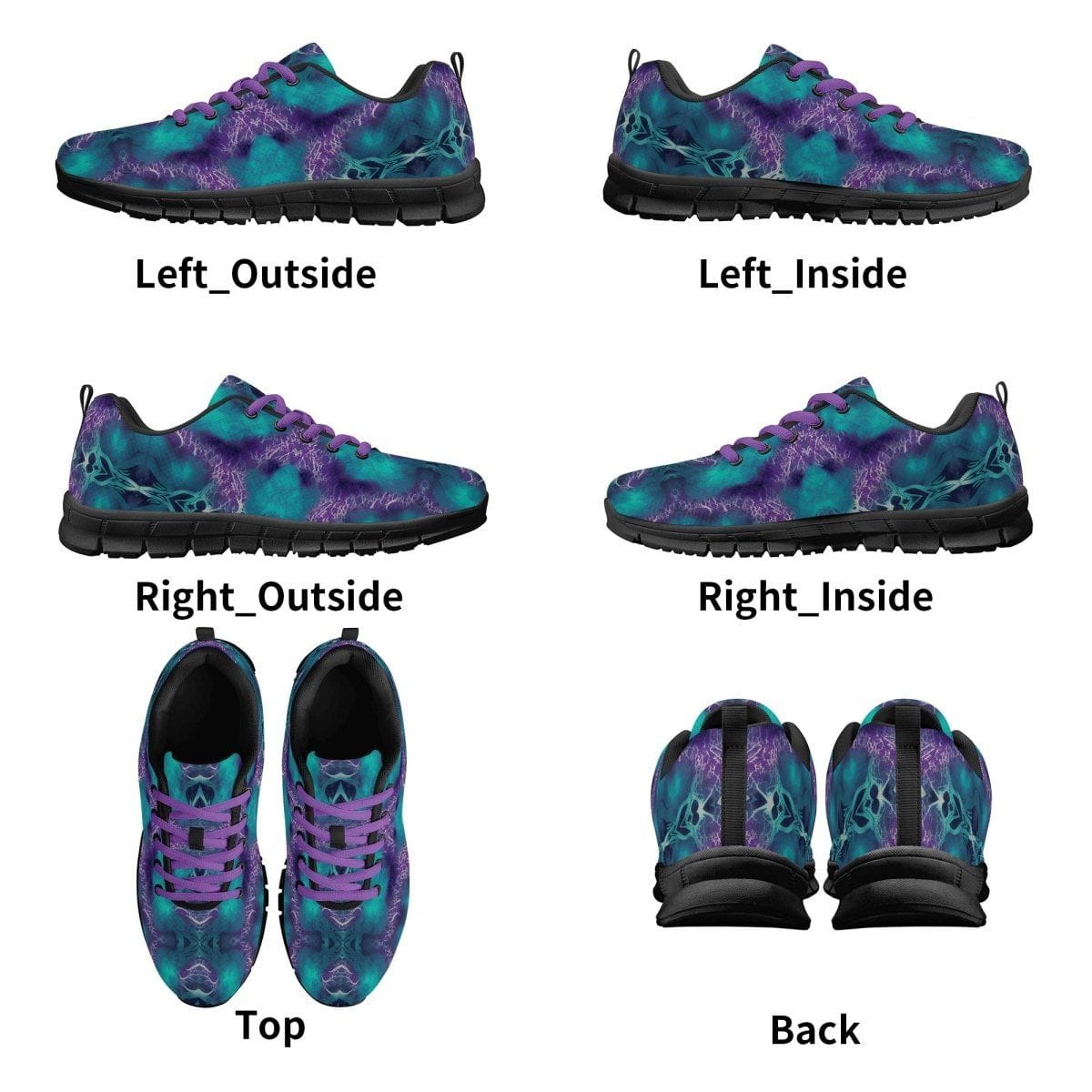 Teal and purple Mens Running Shoes | Conquer Every Mile: High-Performance Men's Running Shoes for Ultimate Comfort and Style - Iron Phoenix GHG