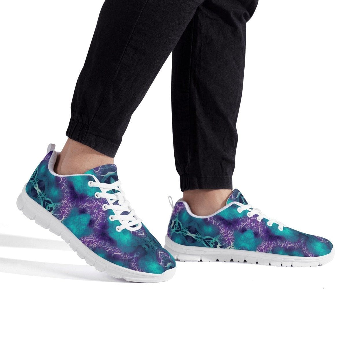 Teal and purple Mens Running Shoes | Conquer Every Mile: High-Performance Men's Running Shoes for Ultimate Comfort and Style - Iron Phoenix GHG