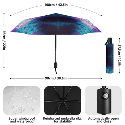 Umbrella with Purple and Blue Print - Iron Phoenix GHG