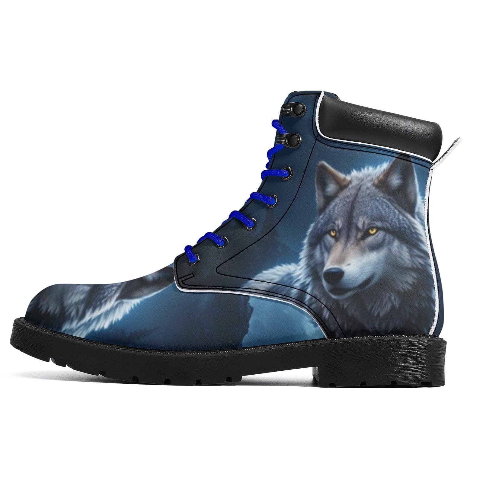 Unique Wolf Design Printed Boots for Men - Iron Phoenix GHG