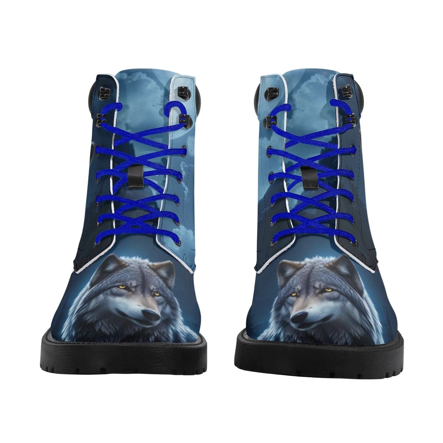 Unique Wolf Design Printed Boots for Men - Iron Phoenix GHG