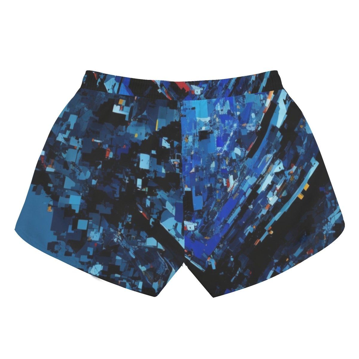 Womens All Over Print Blue Crystal Beach Shorts - Casual and Comfy - Iron Phoenix GHG