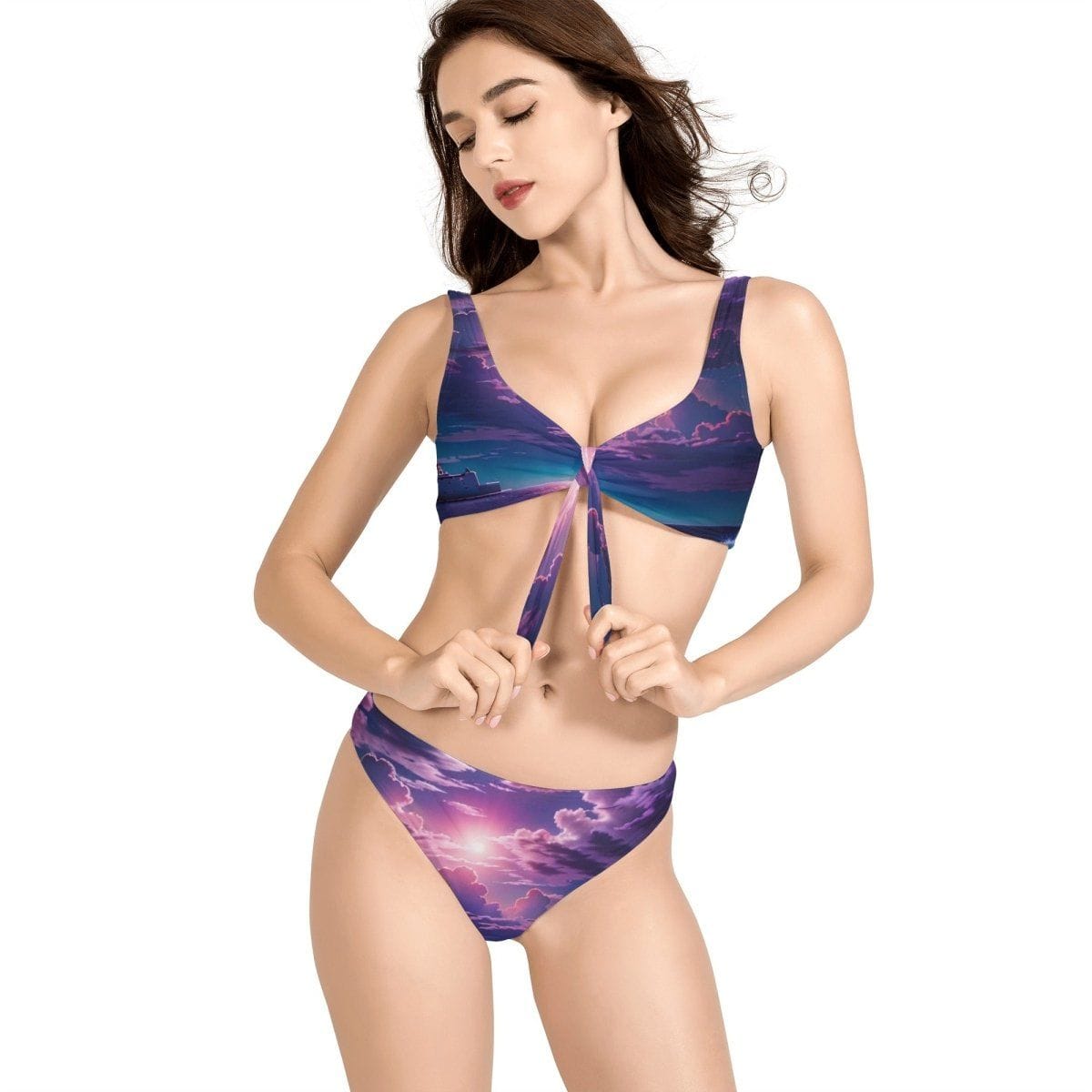 Women's Blue-Purple Bikinis Swimsuit - Iron Phoenix GHG